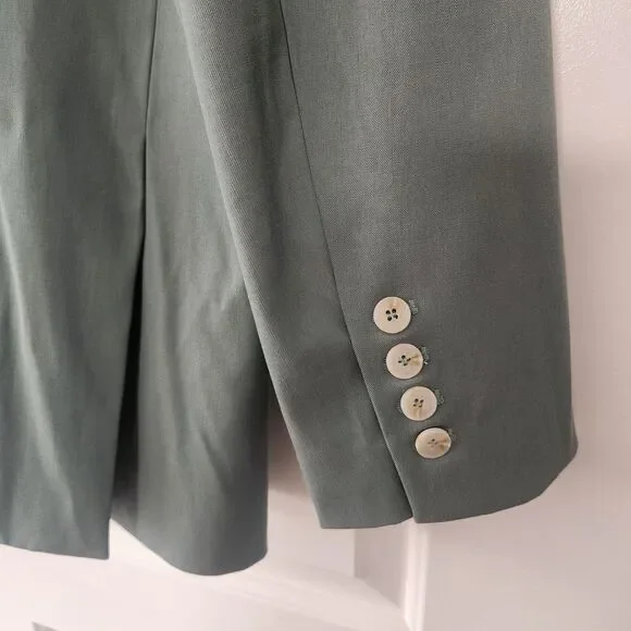Womens Oversized Blazer Sage The Label Green Boyfriend Fit Jacket NWOT Small - Picture 4 of 5